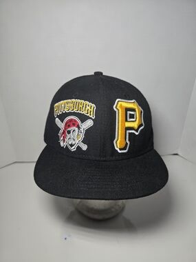 Pittsburgh Pirates Logo Black  Baseball Cap New Era Fitted
